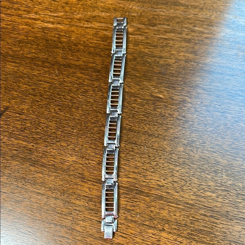 Stainless Steel Geometric Link silver and gold tone Bracelet